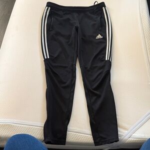 Adidas womens Black Joggers with White Stripes